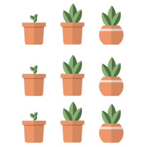 Small Pot Plants - Baby Blanks Basic Tee Design